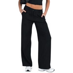 Princess Polly Black Straight Leg Pants